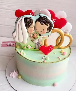 Свадебный торт с пряниками Love is