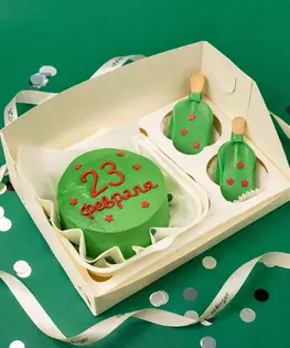 Набор десертов на 23 февраля Бенто-торт + эскимо